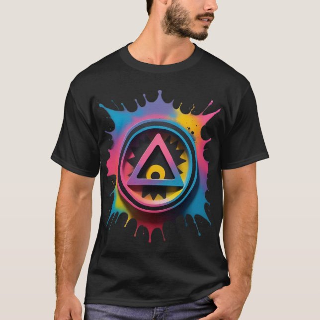 Fett Abstraktes geometrisches Symbol T-Shirt (Vorderseite)