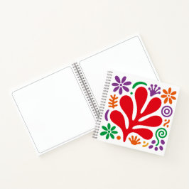 Fett abstraktes Notizbuch im floralen Matisse-Stil