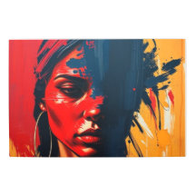 Fett Abstraktes Portrait Art Print - Lebhaft moder