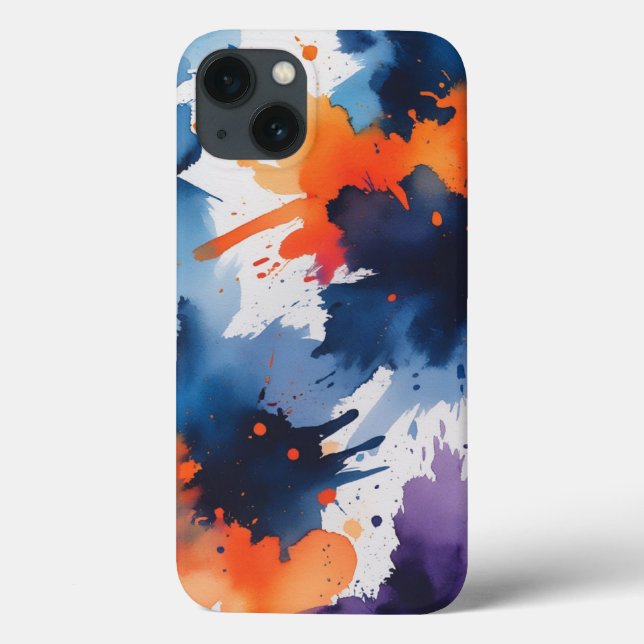 Fett Abstraktes Watercolor Splash iPhone Case (Rückseite)