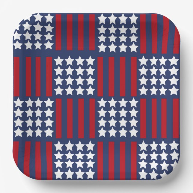 Fett American Spirit Stars & Stripes Celebration Pappteller (Vorderseite)
