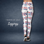 Fett-Amerikanische Unabhängigkeitstag-Typografie-L Leggings<br><div class="desc">Feiern Sie stilvoll den Unabhängigkeitstag mit diesen lebendigen weißen Leggings, die mit patriotischer Typografie bedeckt sind. Diese Leggings mit ihren berühmten Sätzen wie "Happy 4. Juli" und "Land der Freie" und den klassischen Amerikanischen Symbolen wie der Freiheitsstatue und den Sternen sind perfekt für jeden patriotischen Anlass. Ob Feuerwerk, Paraden oder...</div>