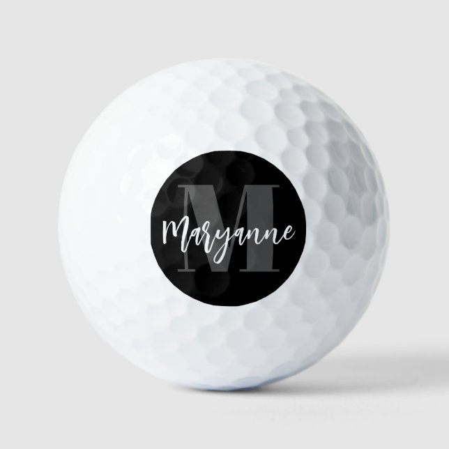 Fett Anfangsname Elegant Modernes Monogramm Golfball (Vorderseite)