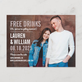 Fett anfragend EDITABLE FARBE Save the Date Postca Postkarte
