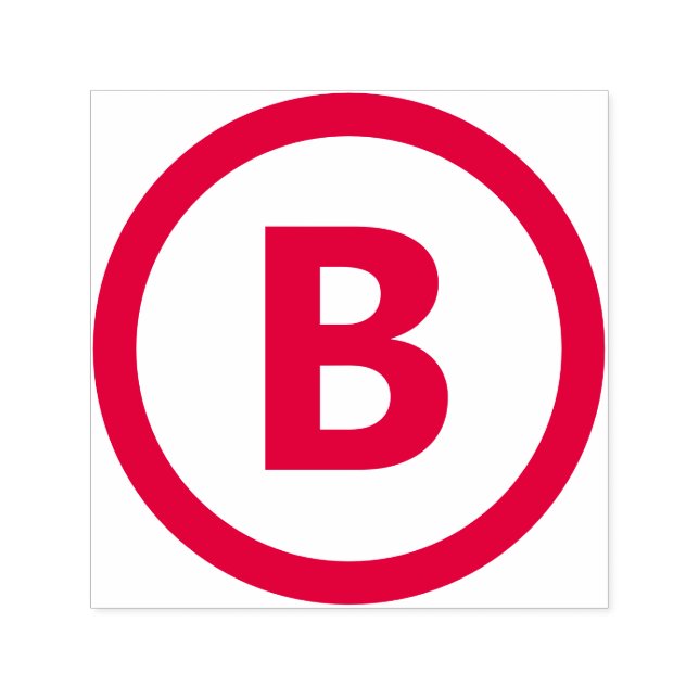 Fett anpassbarer Letter mit Circle Frame Border Permastempel (Design)