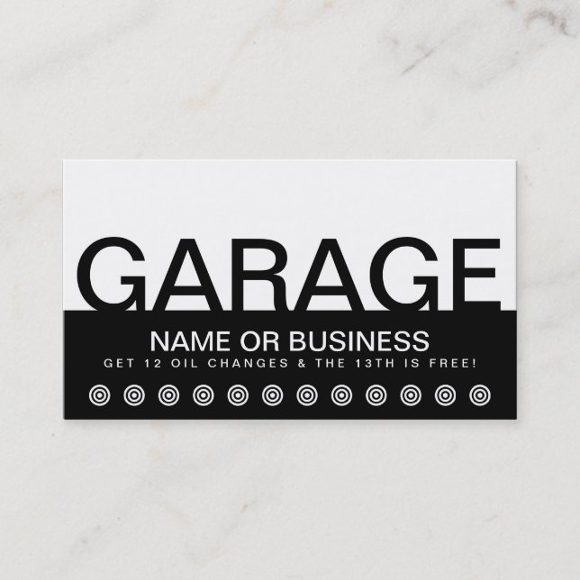 fett Auto GARAGE Kundenbindungskarte Treuekarte (Vorderseite)