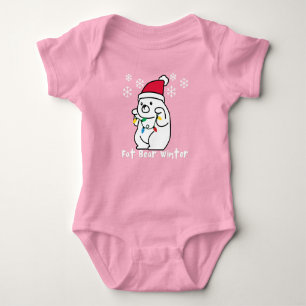 Fett BärenWinter, Weihnachtsmannmütze des Weißbäre Baby Strampler