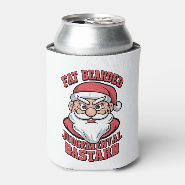 Fett Bartgeist Bastard Unglaublich witzig Santa Dosenkühler (Kanne Vorderseite)