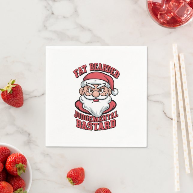Fett Bartgeist Bastard Unglaublich witzig Santa Serviette (Beispiel)