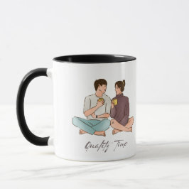 Fett Black Quality Time Design Tasse
