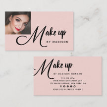 Fett Black Script Errötend Rosa Foto Make-up Gesch