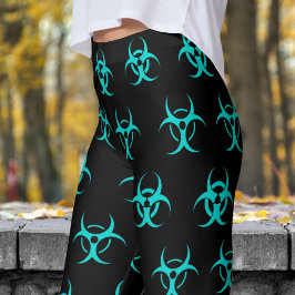 Fett Blau-Schwarz-Biogefährdung-Muster Leggings