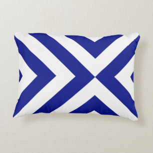 Fett Blau und Weiß Chevrons Zierkissen