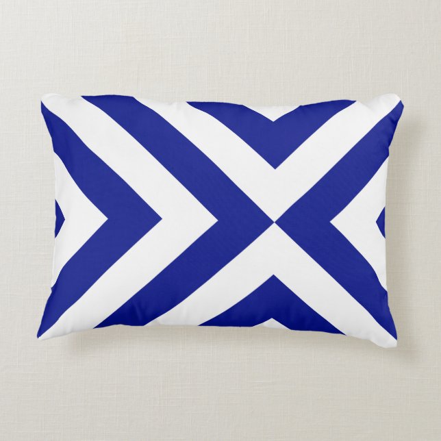 Fett Blau und Weiß Chevrons Zierkissen (Rückseite)