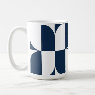 Fett Blau und Weiß Mitte Jahrhundert Moderne Geome Kaffeetasse