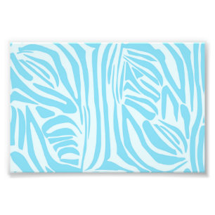 Fett Blau und Weiß Zebra Druck
