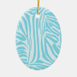 Fett Blau und Weiß Zebra Druck Keramik Ornament