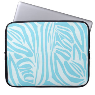 Fett Blau und Weiß Zebra Druck Laptopschutzhülle