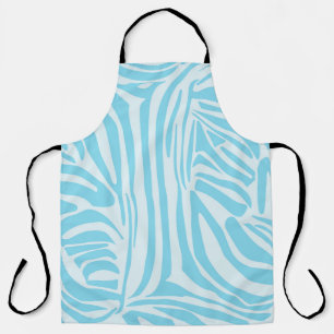 Fett Blau und Weiß Zebra Druck Schürze