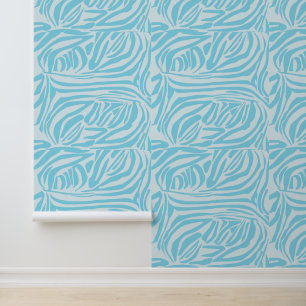 Fett Blau und Weiß Zebra Druck Tapete