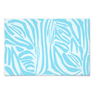 Fett Blau und Weiß Zebrastreifen Fotodruck