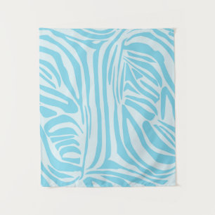 Fett Blau und Weiß Zebrastreifen Wandteppich