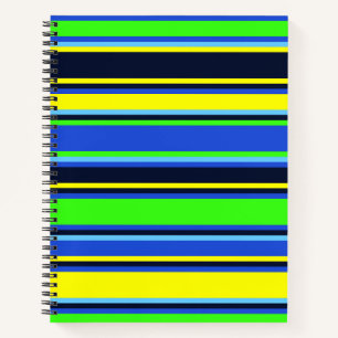 Fett blaues, Limones und gelb gestreiftes Notebook Notizbuch