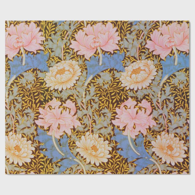 Fett Blumenmuster Wm Morris Design Geschenkpapier (Flach)