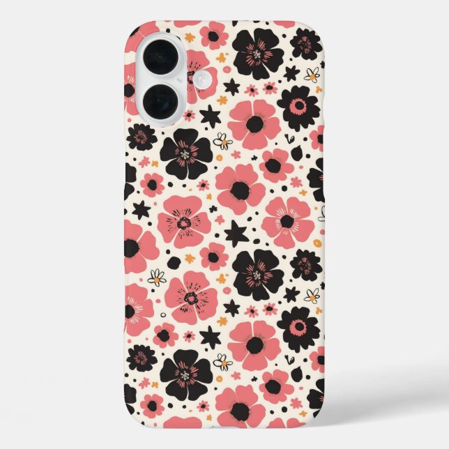 Fett & Blush Blossom Tanz iPhone 16 Plus Hülle (Rückseite)