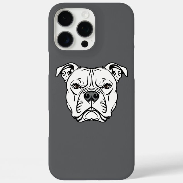 Fett Bulldog-Gesicht-Illustration iPhone 16 Pro Max Hülle (Rückseite)
