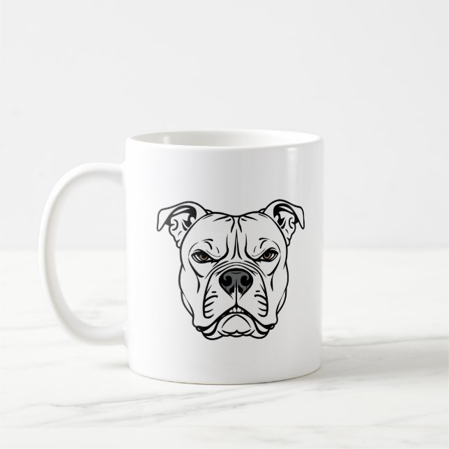 Fett Bulldog-Gesicht-Illustration Kaffeetasse (Links)