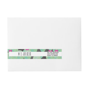 Fett Cactus Pflanze Greenerity Wedding Logo Rundum-Adressaufkleber