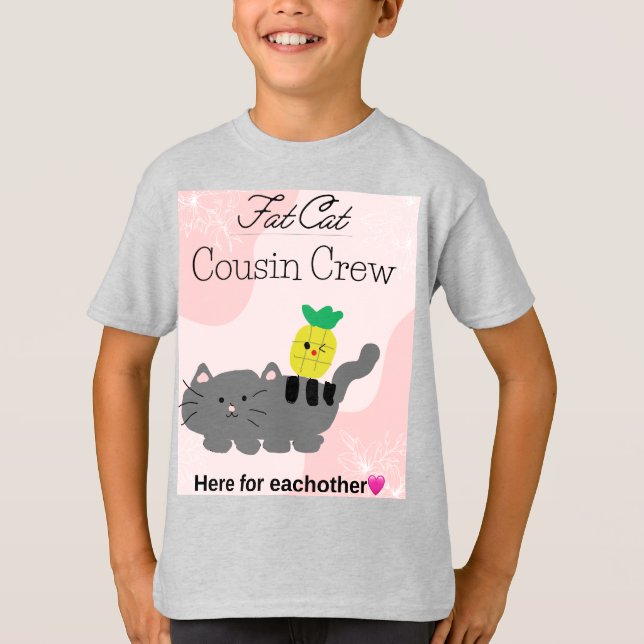 Fett Cat Cousin Crew T-Shirt (Vorderseite)