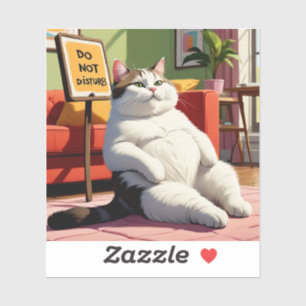 Fett Cat Funny nicht stören Aufkleber