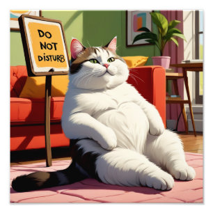 Fett Cat Funny nicht stören Fotodruck