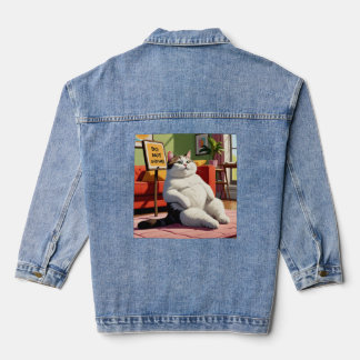 Fett Cat Funny nicht stören Jeansjacke
