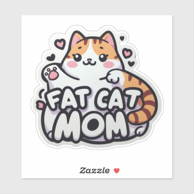 Fett Cat Mama Aufkleber (Blatt)