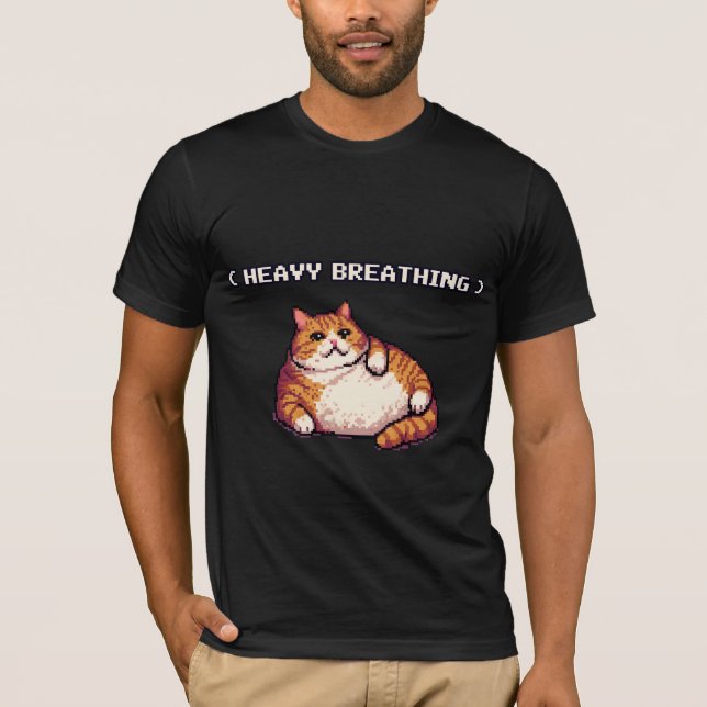 Fett-Cat-Mem-Pixelkunst T-Shirt (Vorderseite)