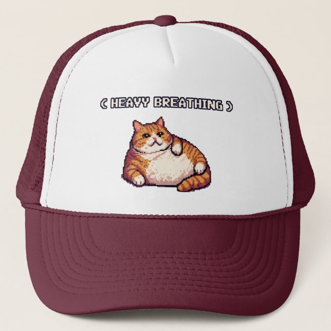 Fett-Cat-Mem-Pixelkunst Truckerkappe (Vorderseite)