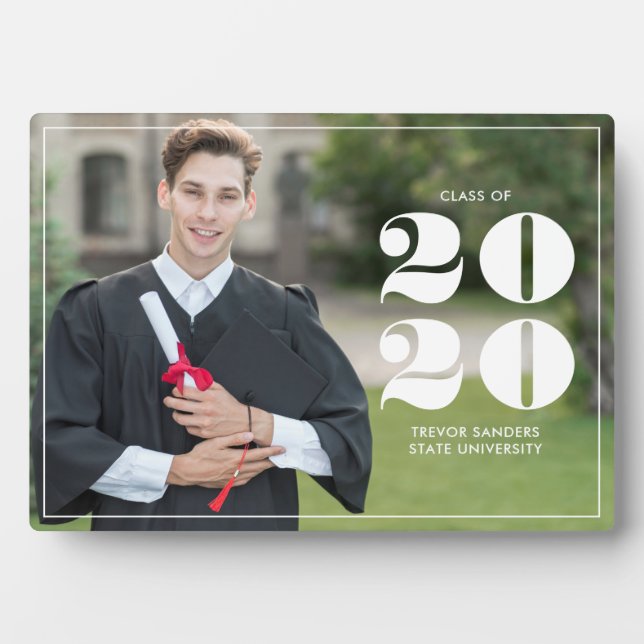 Fett "Class of 2023" Personalisierter Abschluss Fotoplatte (Vorderseite)