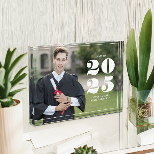 Fett "Class of 2025" Personalisierter Abschluss Fotoblock