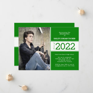 Fett Class Year Deep Green 2-Foto-Abschluss Ankündigung