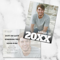 Fett Class Year-Foto-Abschluss Save the Date
