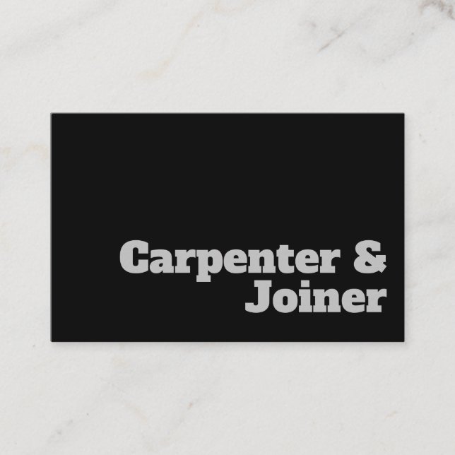 Fett & Clear Carpenter & Joiner Design Visitenkarte (Vorderseite)