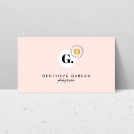 Fett Creative Monogram Logo Pink Social Media Visitenkarte