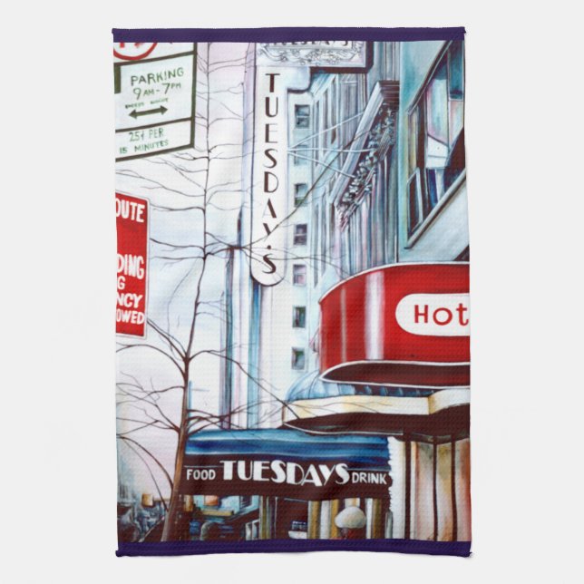 Fett Dienstag-Abend Geschirrtuch (Vertikal)