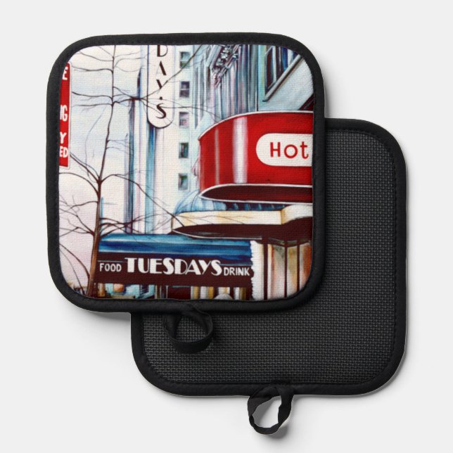 Fett Dienstag Abend Topflappen (Vorderseite/Rückseite)