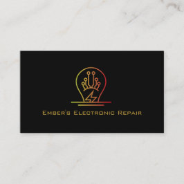 Fett einfaches elektronisches Reparatur-Black Neon Visitenkarte