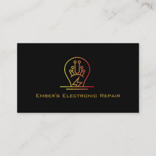 Fett einfaches elektronisches Reparatur-Black Neon Visitenkarte
