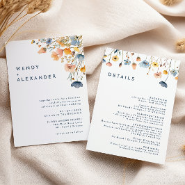 Fett elegant floral Alles in einer Hochzeit Detail Einladung